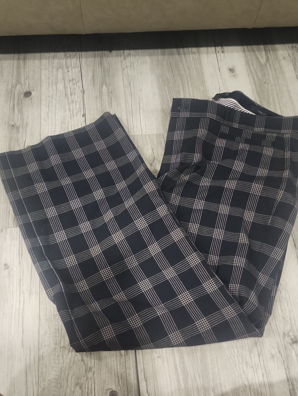Banana Republic Navy Plaid Women's Dress Pants